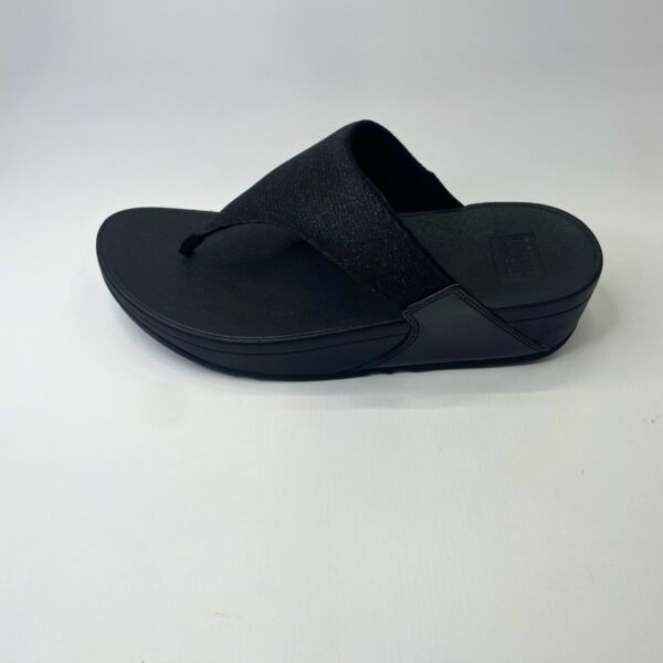 Fitflop LULU SHIMMERLUX TOE-POST black sandal - Image 3