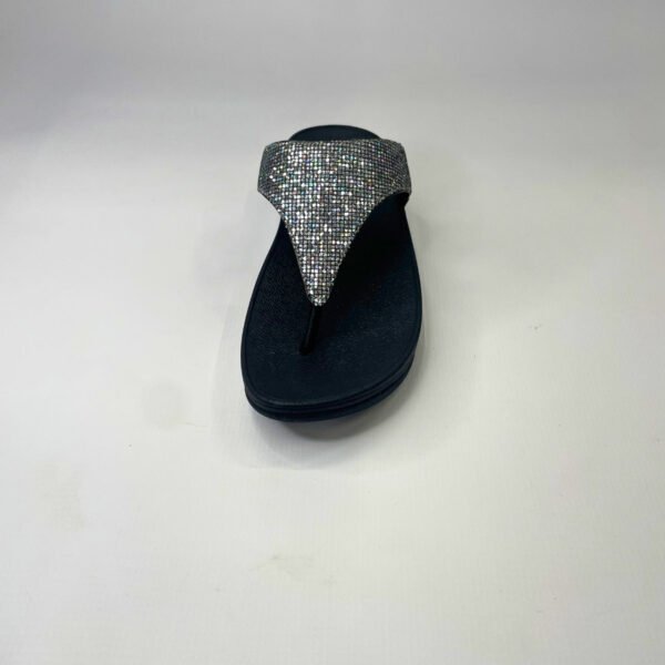 Fitflop LULU GLITTERBALL TOE-POST silver sandal - Image 4