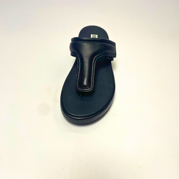 Fitflop F-MODE ADJ.PADDED-LEATHER FLATFORM black sandal - Image 4