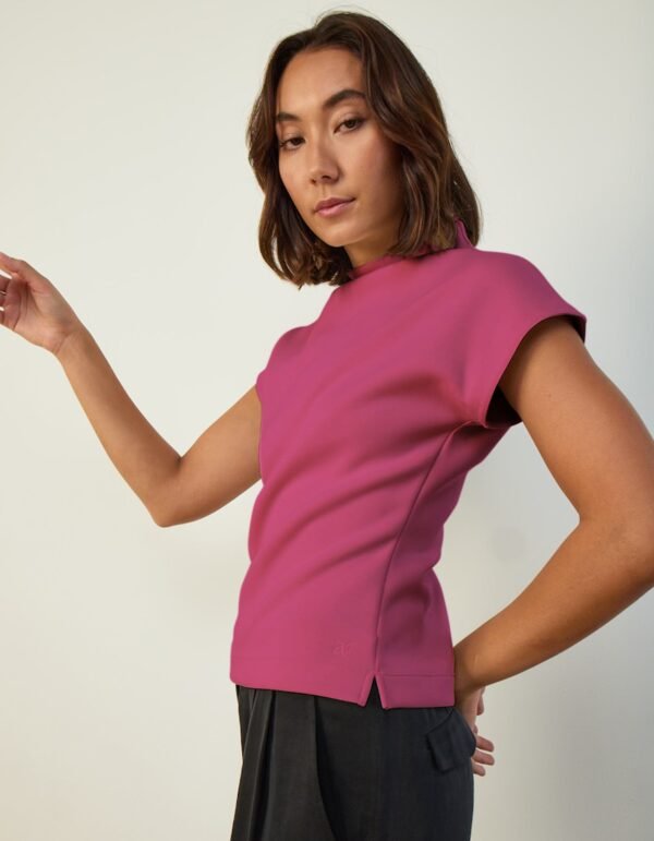 Cap Sleeve Mock Neck Top - Image 3