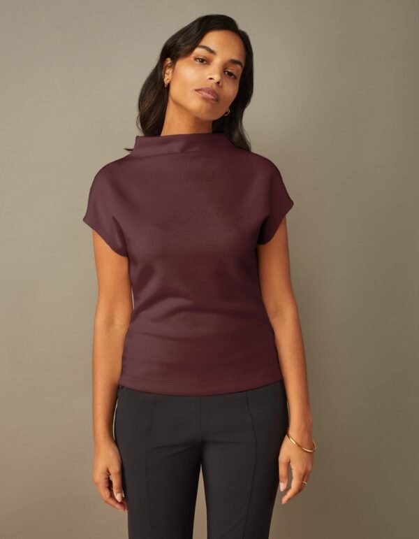 Cap Sleeve Mock Neck Top - Image 5