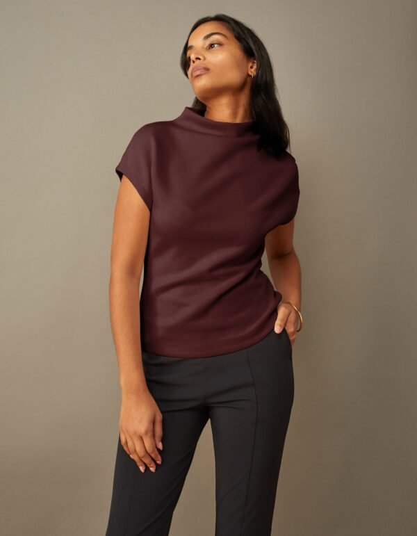 Cap Sleeve Mock Neck Top - Image 3