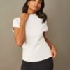 Cap Sleeve Mock Neck Top
