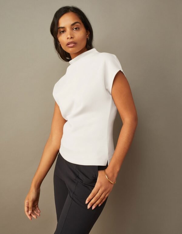 Cap Sleeve Mock Neck Top - Image 2