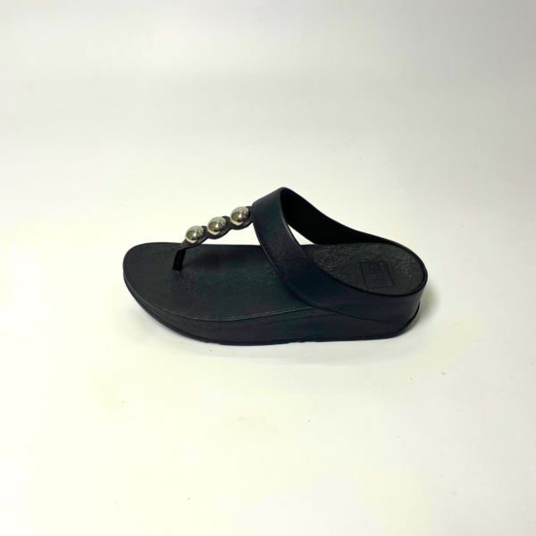 Fitflop FINO MIRROR-DOME LEATHER black sandal - Image 3