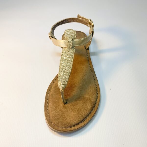 Gia leather gold weave sandal - Image 3