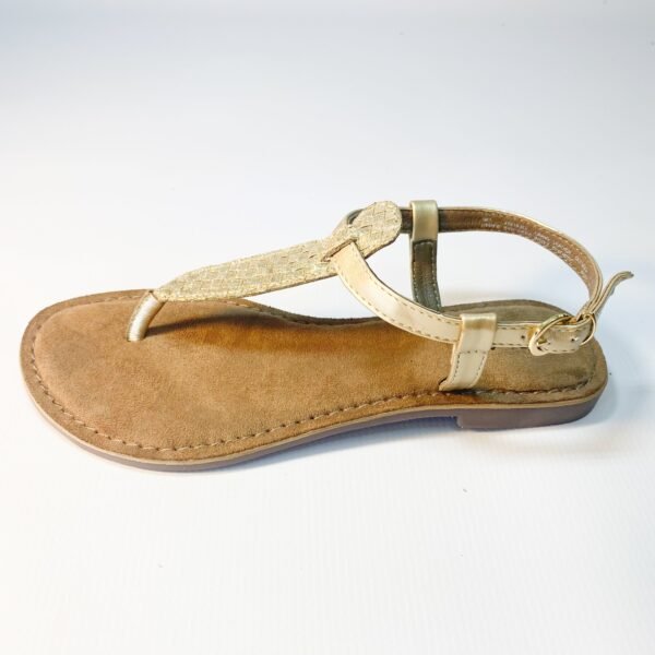 Gia leather gold weave sandal - Image 2