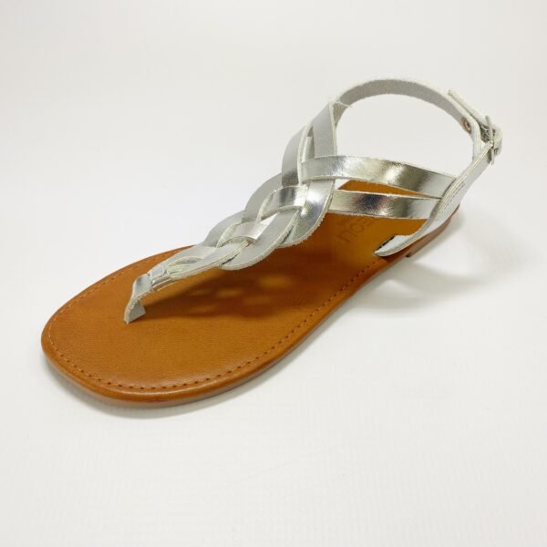 Andreoli leather silver toe  thong sandal - Image 2