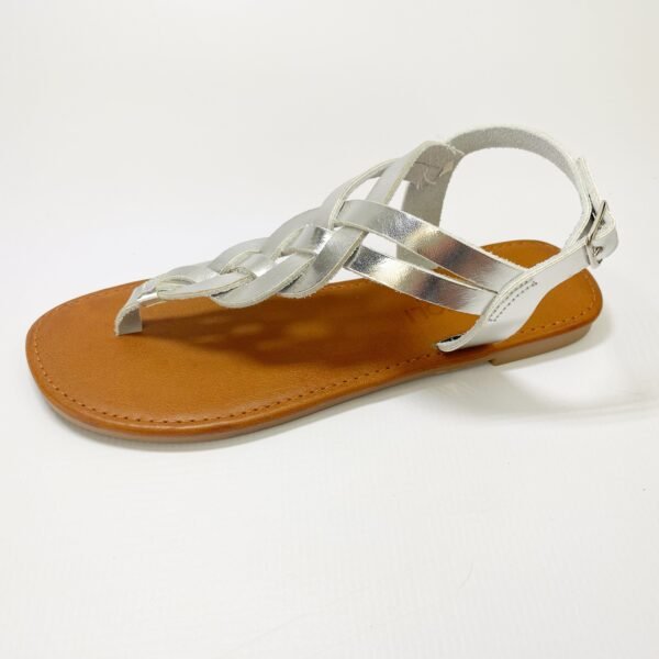 Andreoli leather silver toe  thong sandal - Image 3