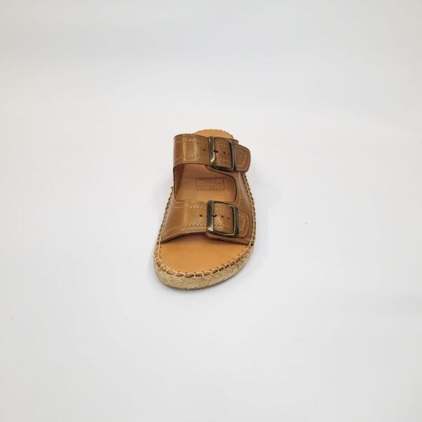 Gia tan leather double buckle espadrille sandal - Image 4