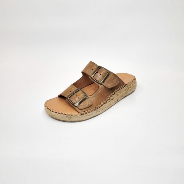 Gia tan leather double buckle espadrille sandal - Image 2