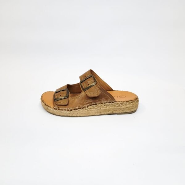 Gia tan leather double buckle espadrille sandal - Image 3