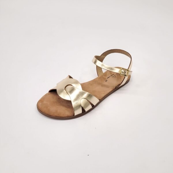 Gia leather gold ankle strap sandal - Image 2