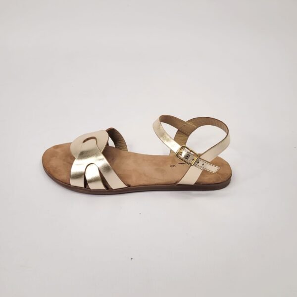 Gia leather gold ankle strap sandal - Image 3