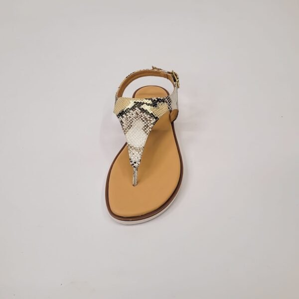 Gia leather snake print toe thong sandal - Image 4