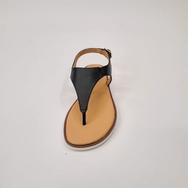 Gia leather black toe thong sandal - Image 4