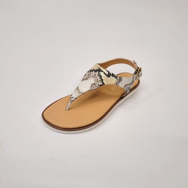 Gia leather snake print toe thong sandal - Image 2