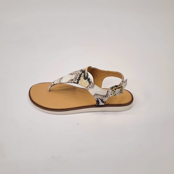 Gia leather snake print toe thong sandal - Image 3