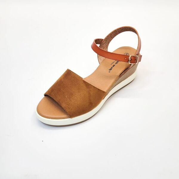 Cushion-walk brown/tan ankle strap wedge - Image 2