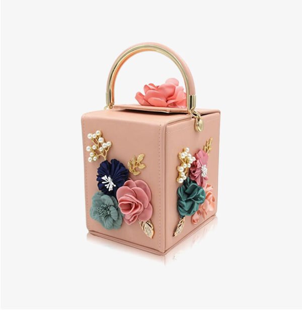 Women Floral Square Box Evening Bags