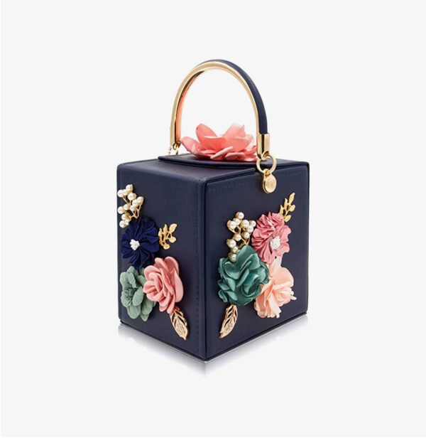 Women Floral Square Box Evening Bags - Image 2